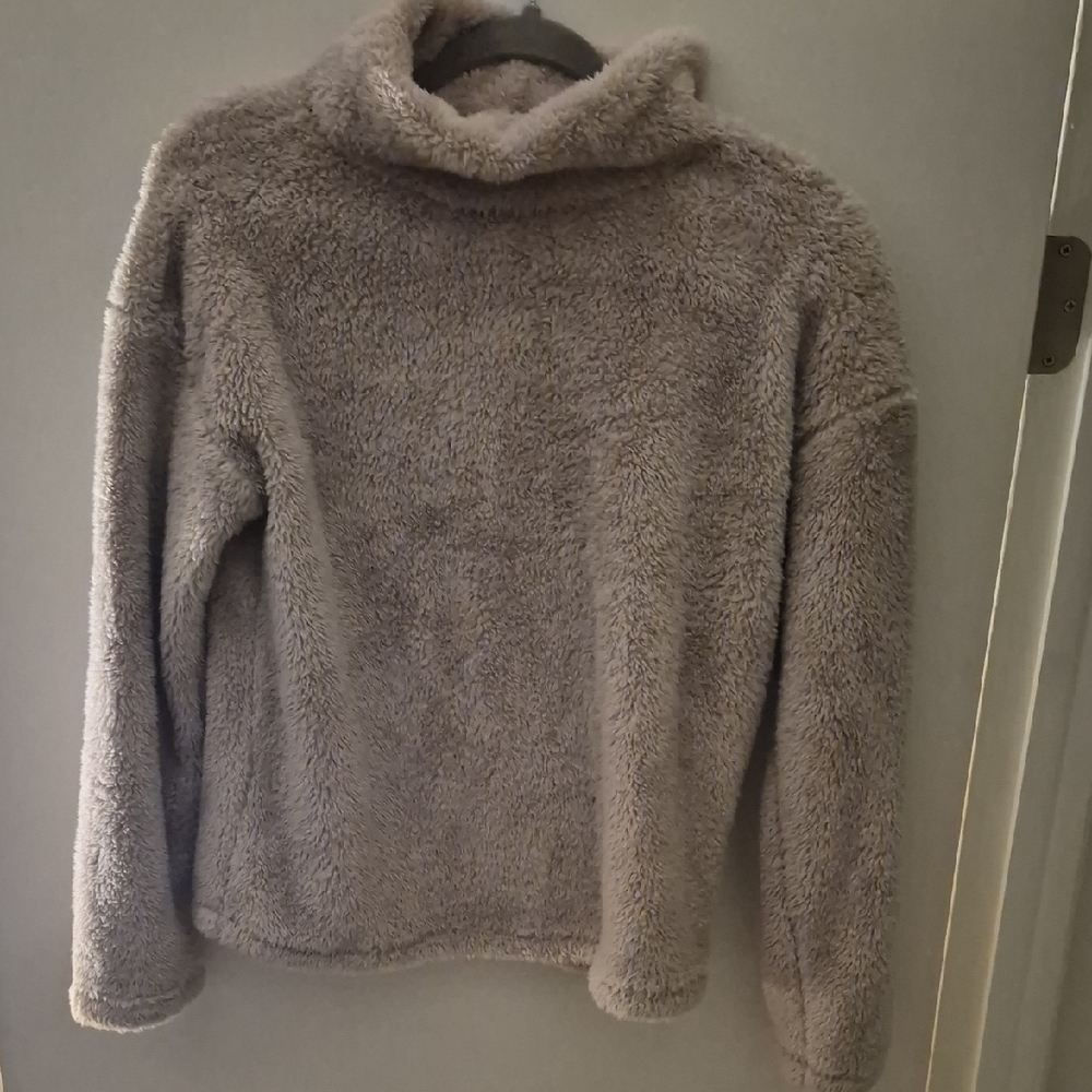 Plush Taupe Fleece Pullover